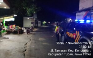 Cegah Aksi 3C, Polsek Kenduruan Polres Tuban Tingkatkan Blue Light Patrol Malam