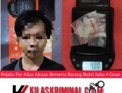 Fer Alias Akuan (23) Berhasil Diamankan Satreskoba Polres Bangka Beserta Barang Bukti Sabu 4 Gram