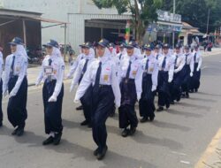 Semarak Kemerdekaan, Jalanan Kota Koba Dikuasai Para peserta Lomba Baris Indah. 